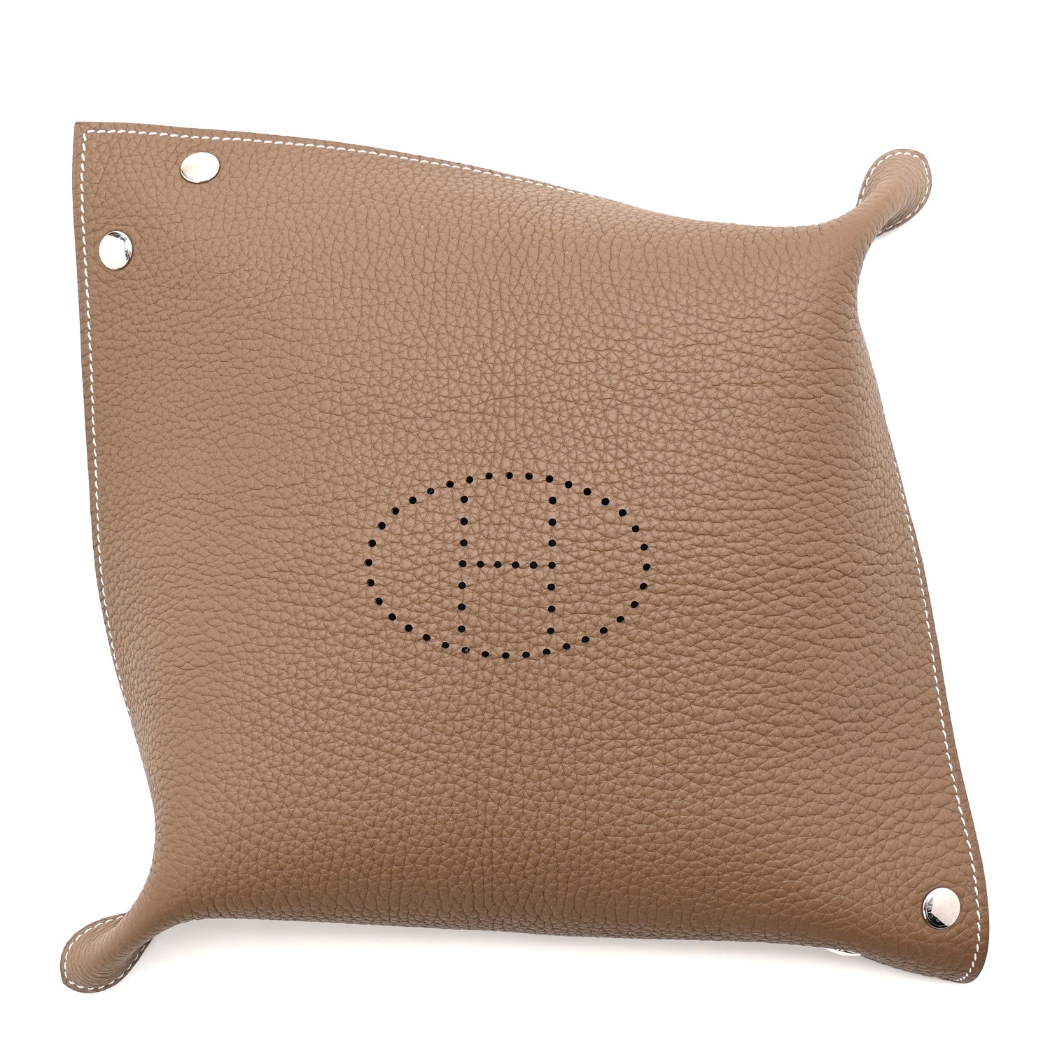 Hermes Taurillon Clemence Mises et Relances Change Tray Etoupe 3 of 8