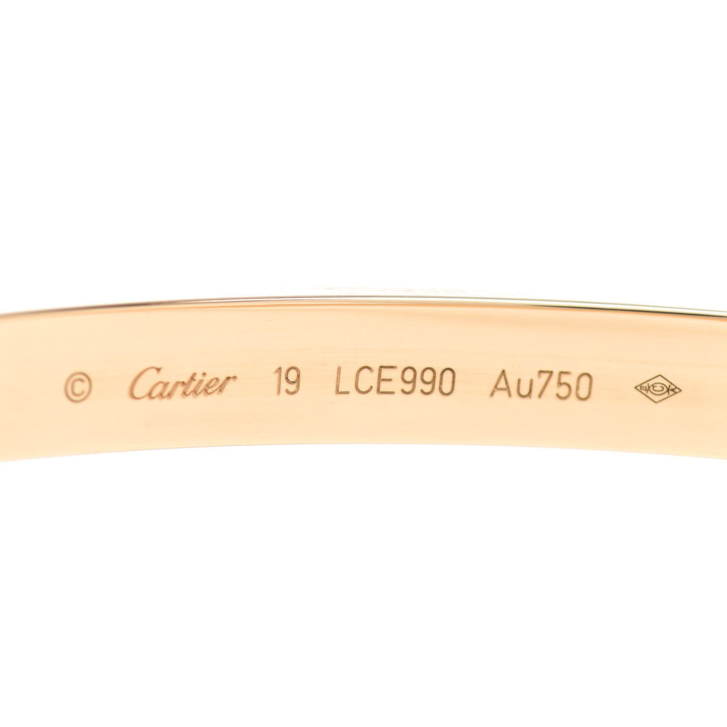18K Yellow Gold LOVE Bracelet 19