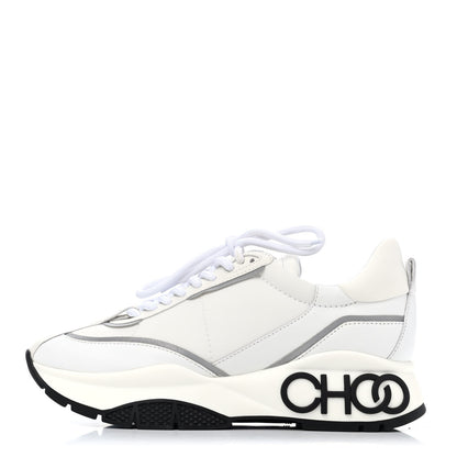 Jimmy Choo Calfskin Neoprene Raine Sneakers 37 White 1 of 4