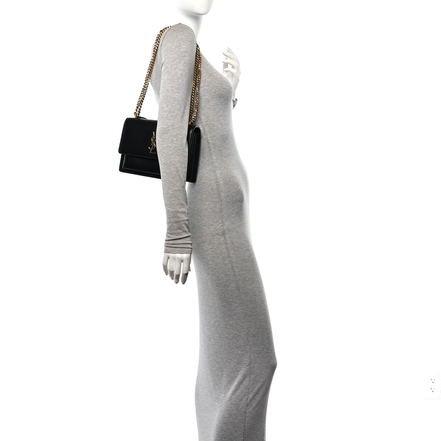 Saint Laurent Calfskin Medium Monogram Sunset Black 2 of 10