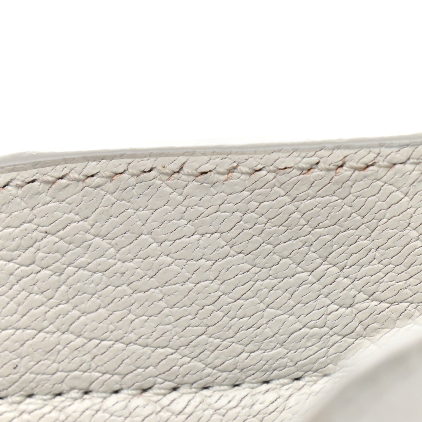 Chevre Silver Metallic Edge Hardware City White