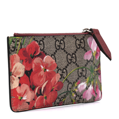Gucci GG Supreme Monogram Blooms Key Ring Coin Case Beige Multicolor Dry Rose 3 of 6