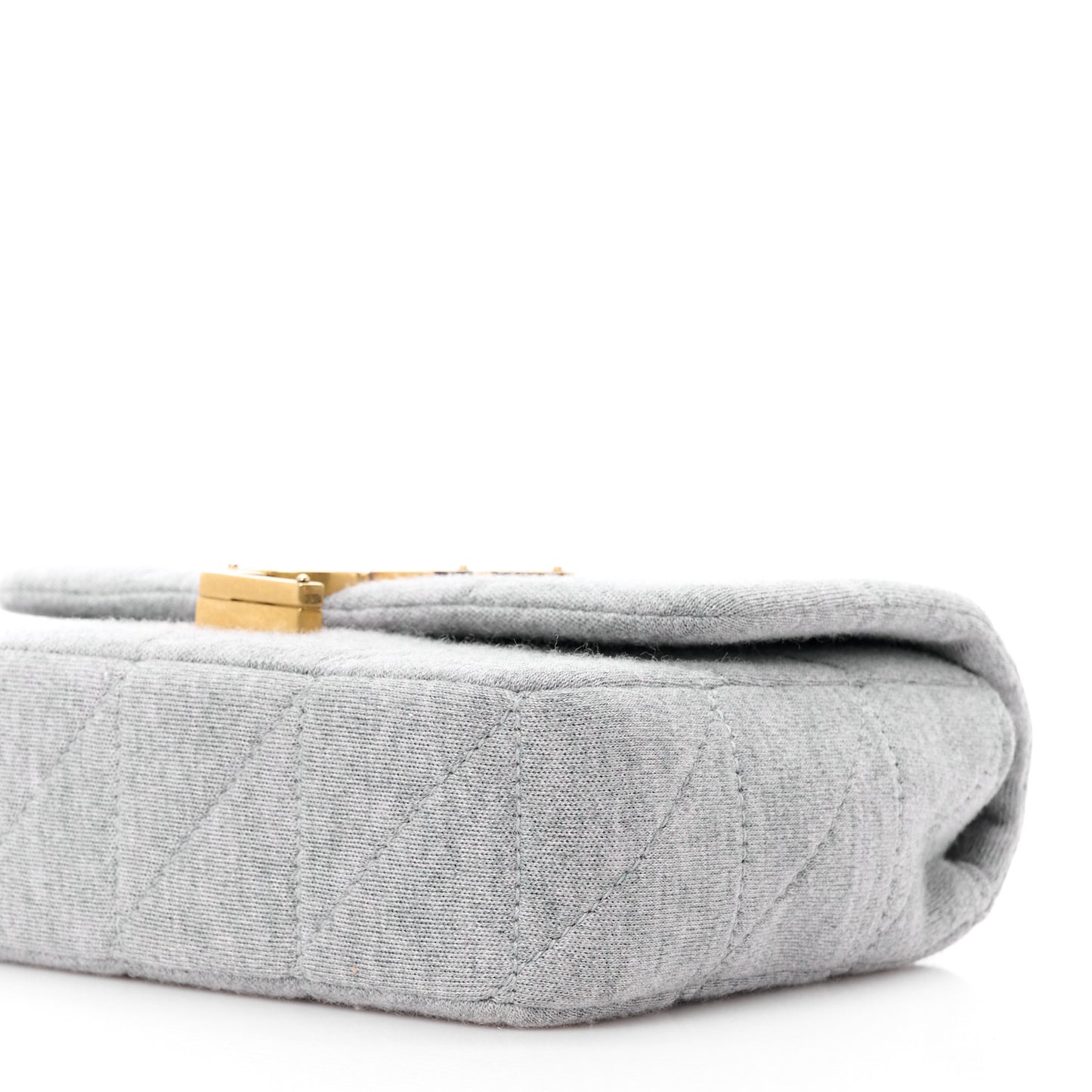 Jersey Wool Patchwork Monogram Mini Jamie Baguette Grigio