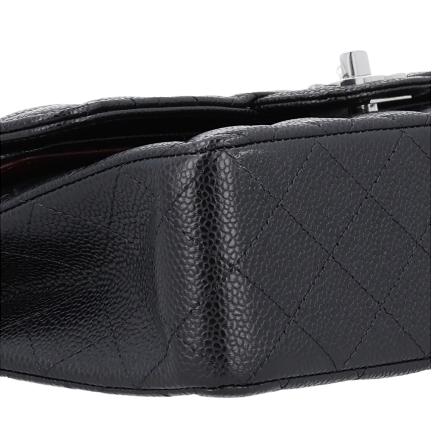 Caviar Quilted Small Double Flap Black