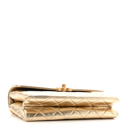 Chanel Metallic Lambskin Quilted CC Chain Flap Gold 4 of 10