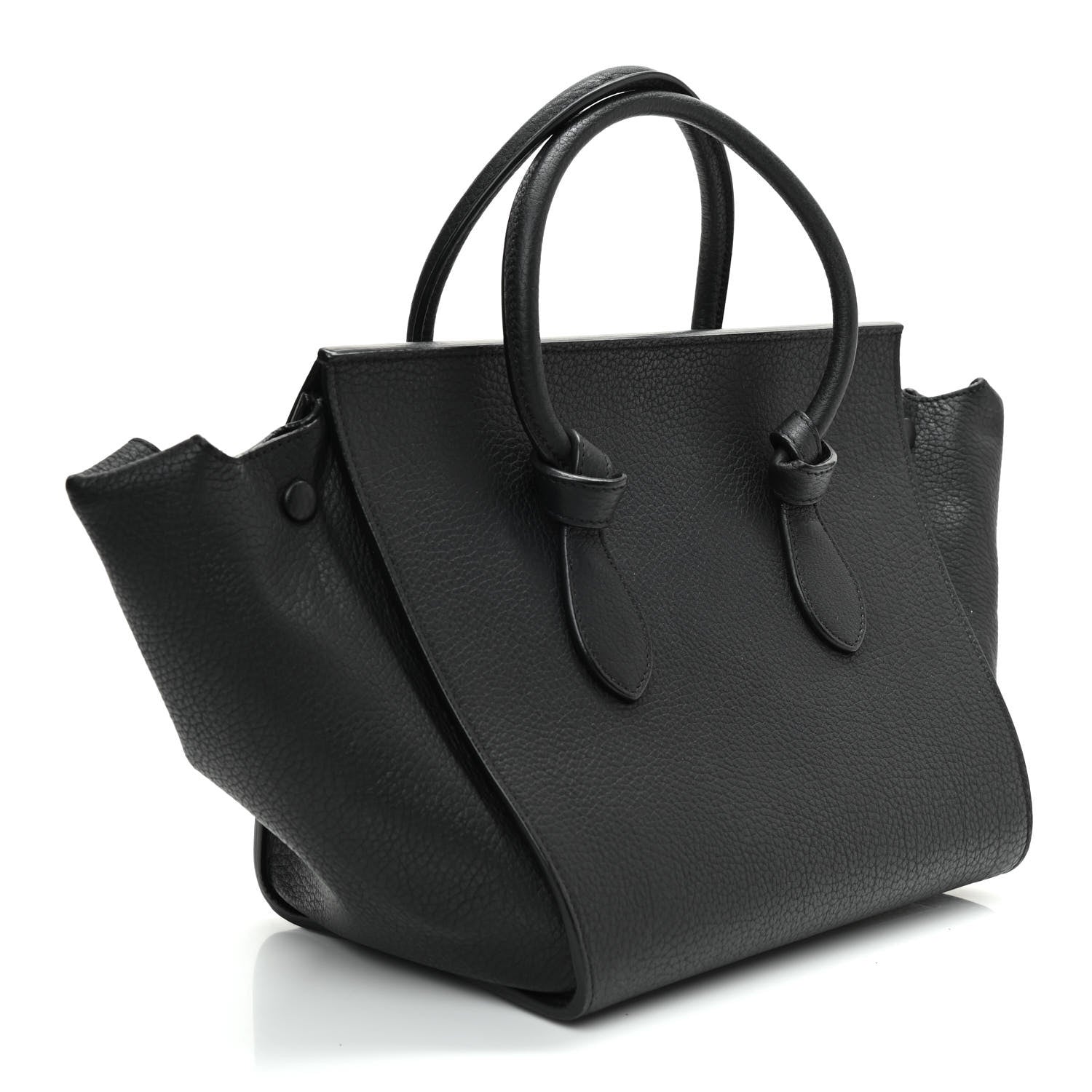Celine Crisped Calfskin Mini Tie Knot Tote Black 3 of 13