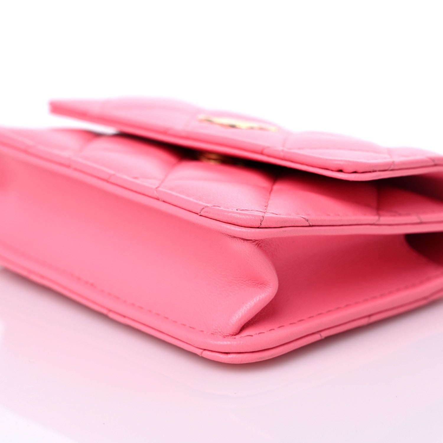 Chanel Lambskin Quilted CC Hook Card Holder Pink 10 of 11