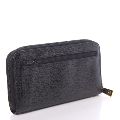 Chanel Caviar Timeless CC Large Gusset Zip Around Wallet Black 3 of 8