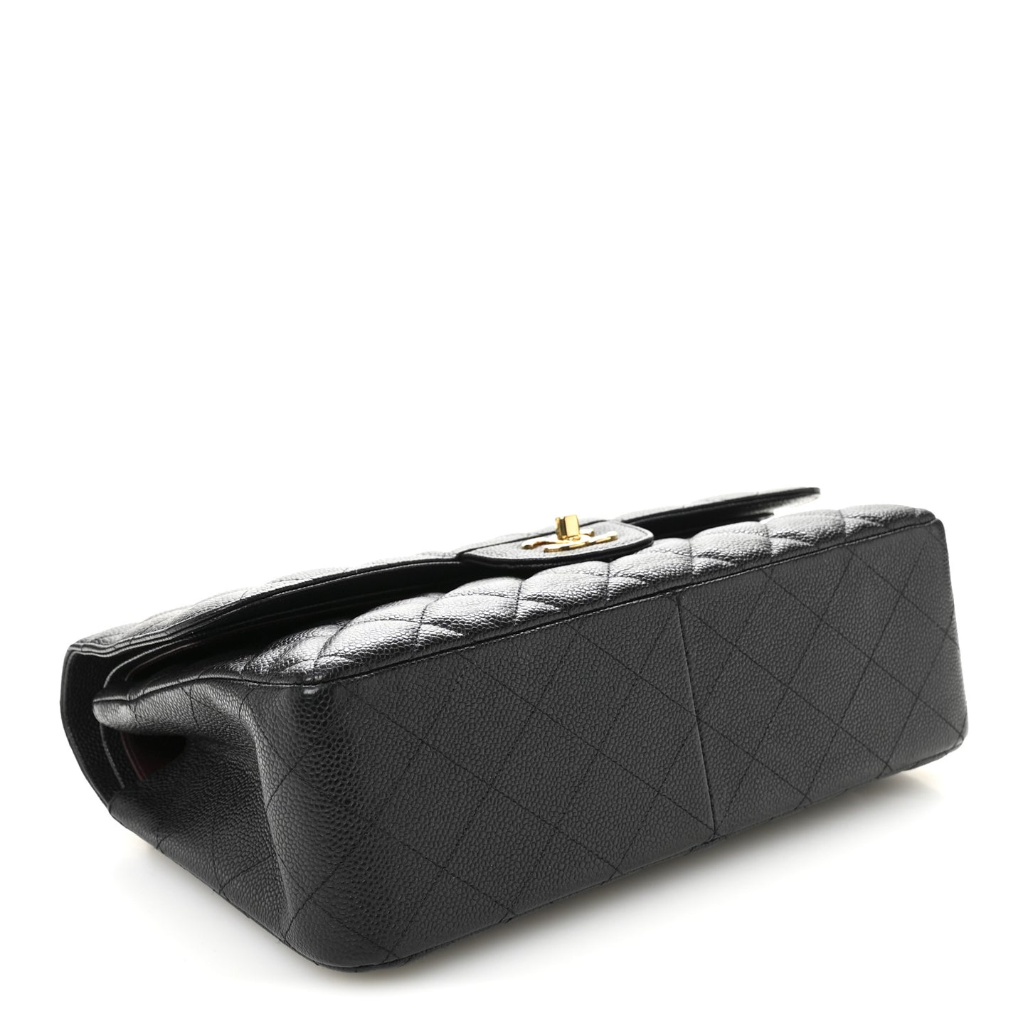 Caviar Quilted Jumbo Double Flap Black
