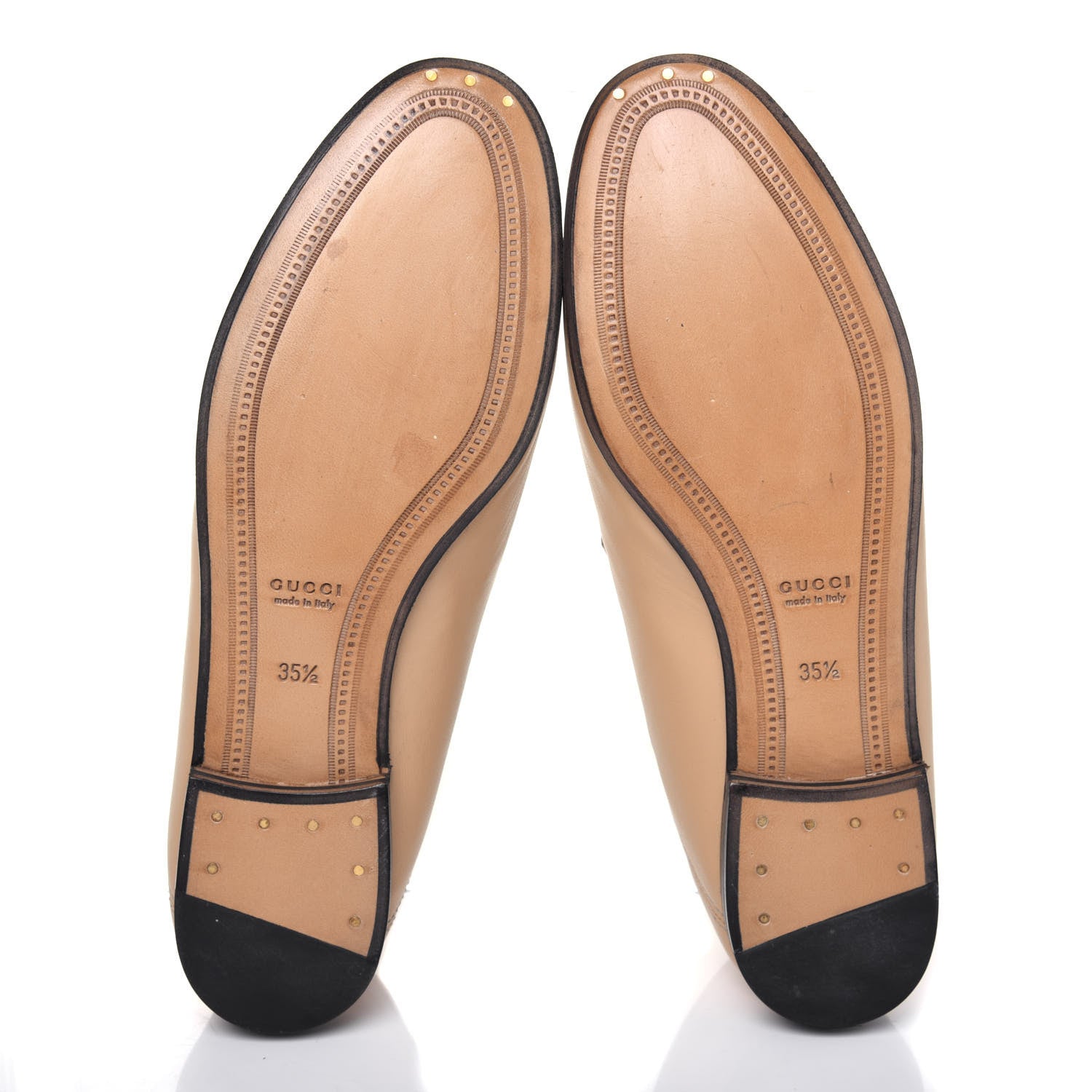 Gucci Lambskin Womens Brixton Horsebit Loafers 35.5 Wheat 5 of 9