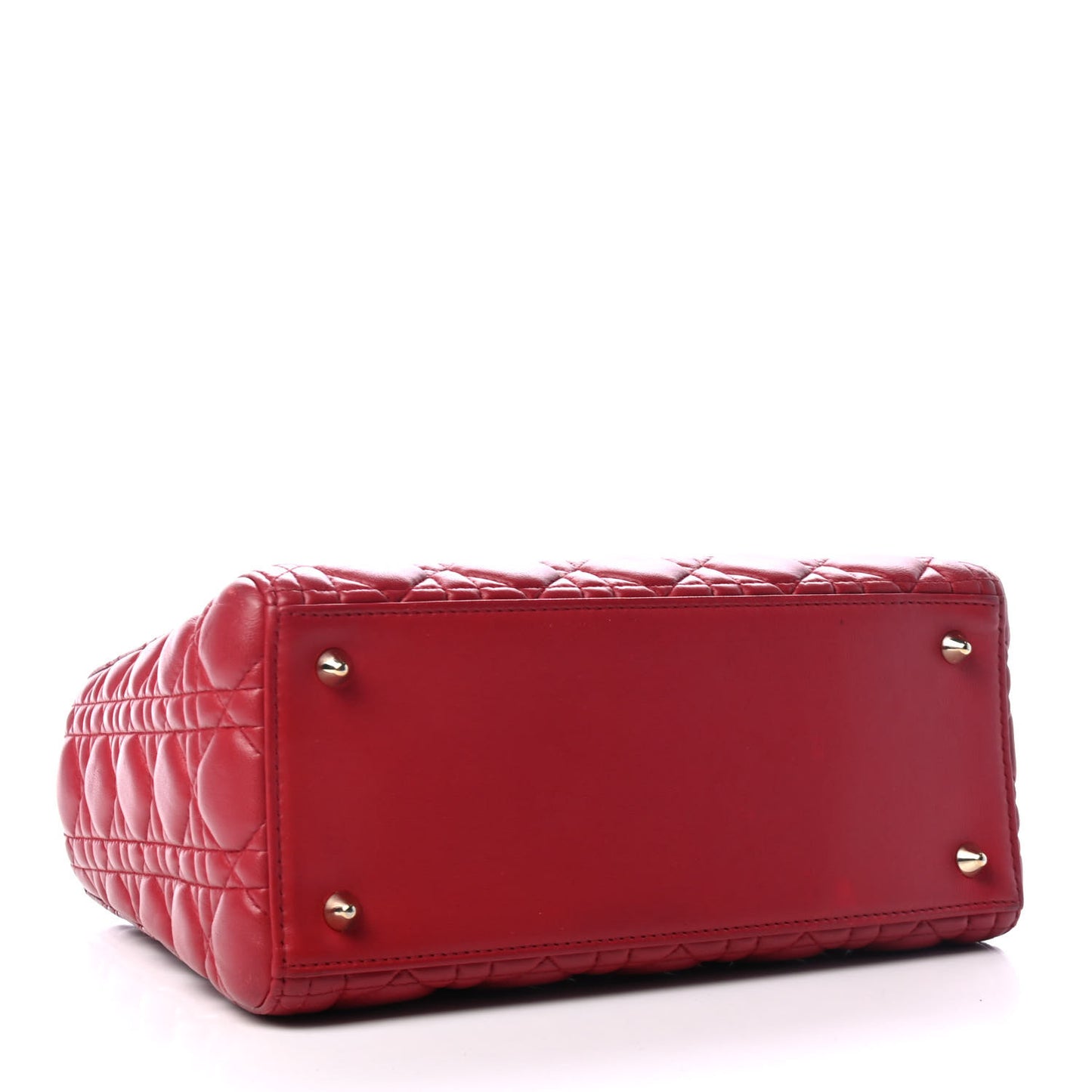 Lambskin Cannage Medium Lady Dior Red