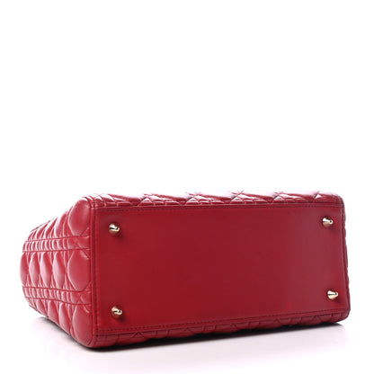 Christian Dior Lambskin Cannage Medium Lady Dior Red 3 of 4