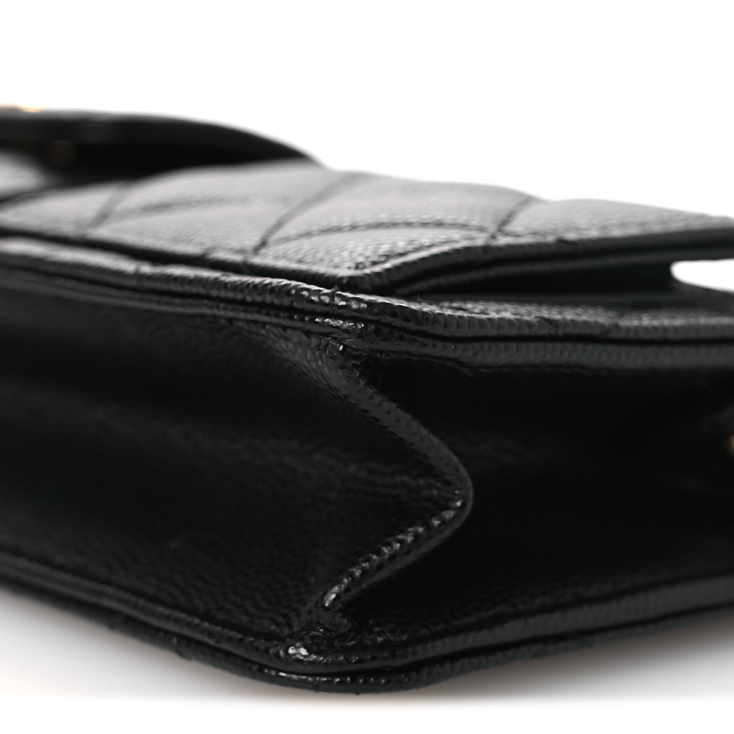Caviar Quilted Polly Pocket Pouch Black