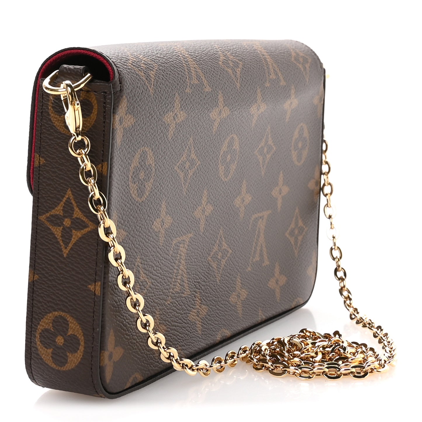 Monogram Pochette Felicie Chain Wallet Fuchsia