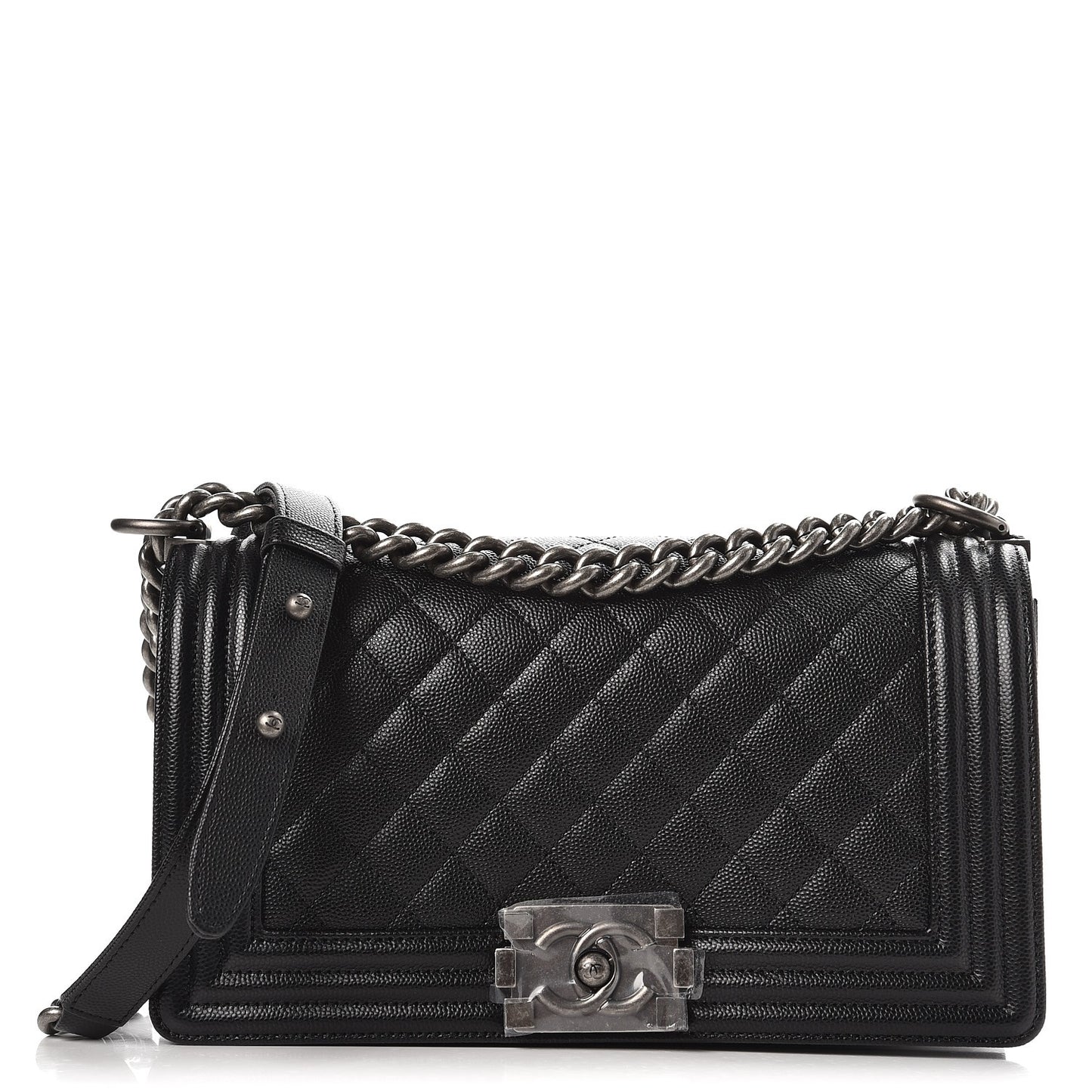 Caviar Quilted Medium Boy Flap Black