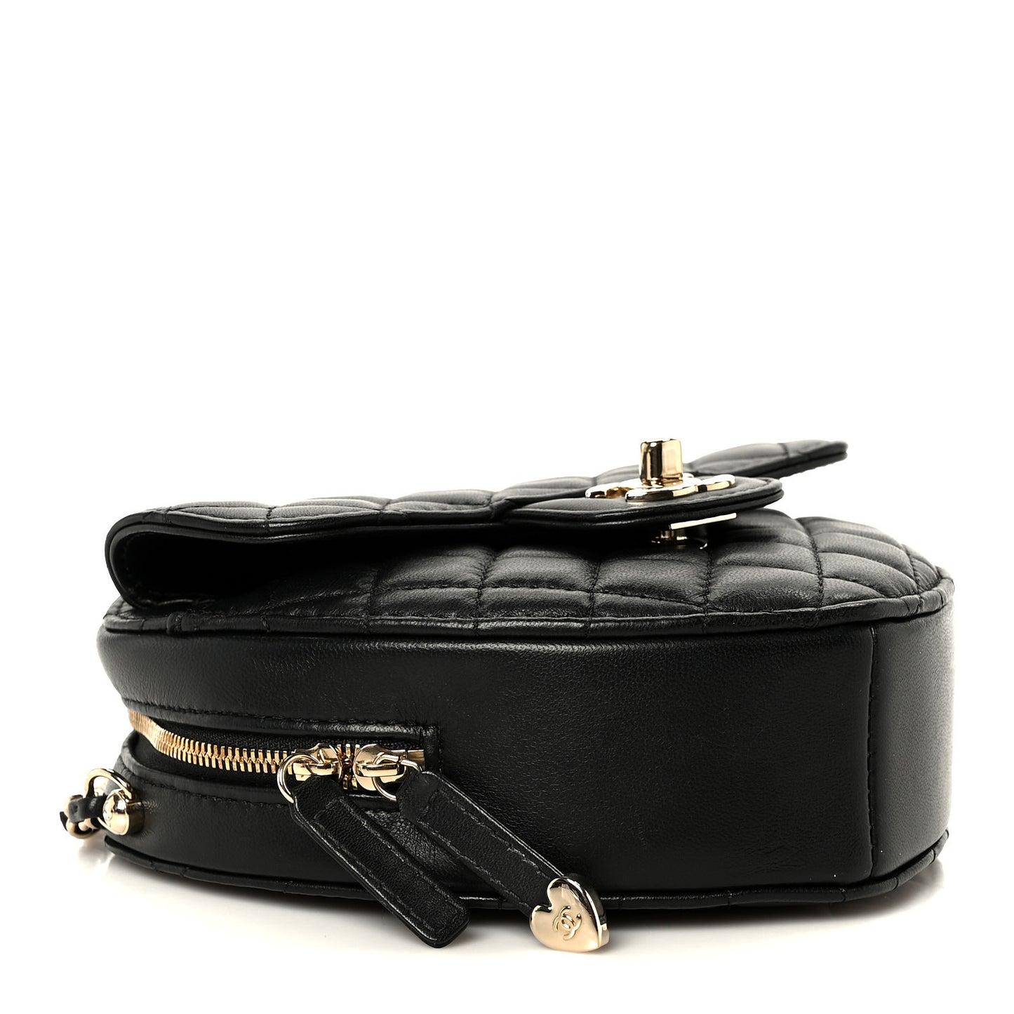 Lambskin Quilted CC In Love Heart Bag Black