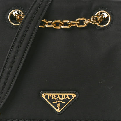 Prada Tessuto Nylon Chain Flap Shoulder Bag Black 7 of 10