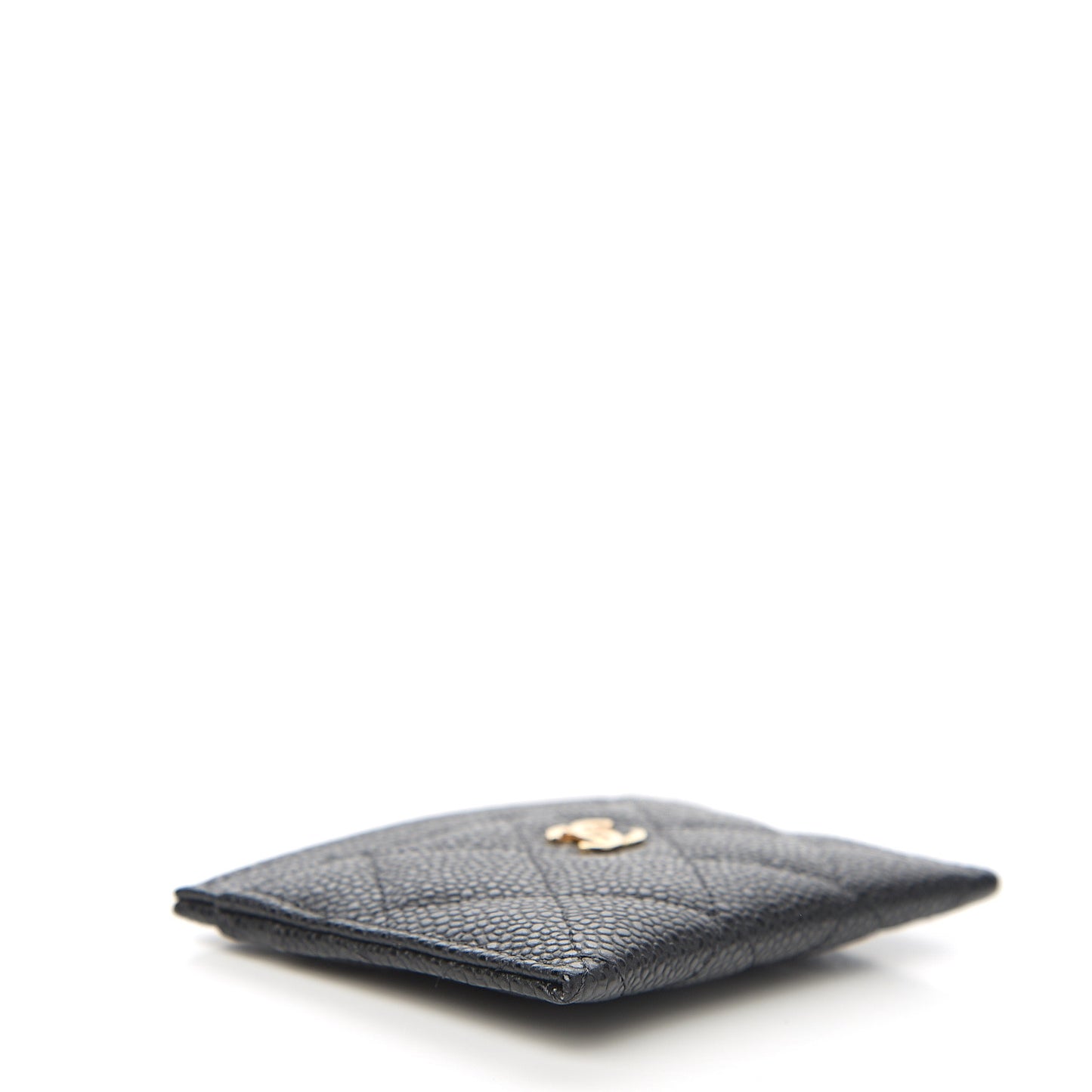 Caviar Quilted Card Holder Black
