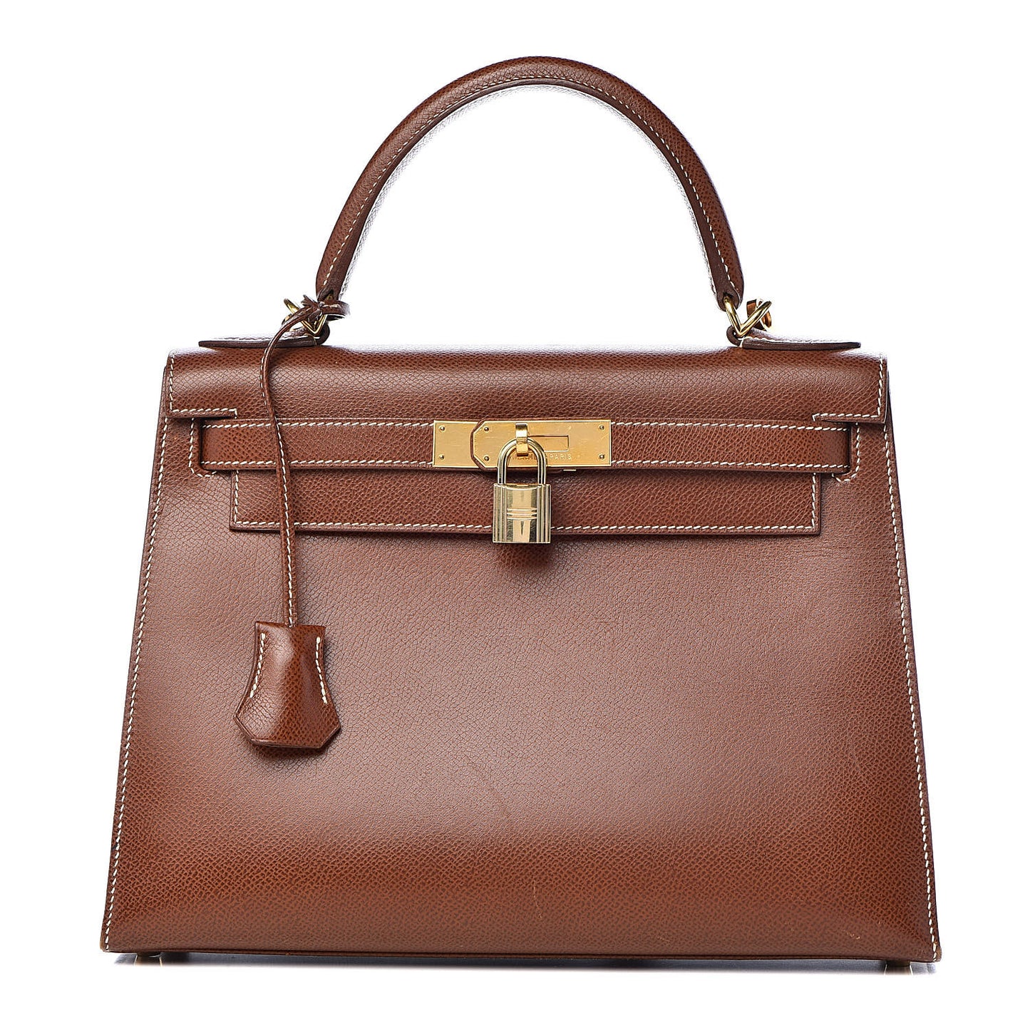 Veau Grain Lisse Kelly Sellier 28 Noisette