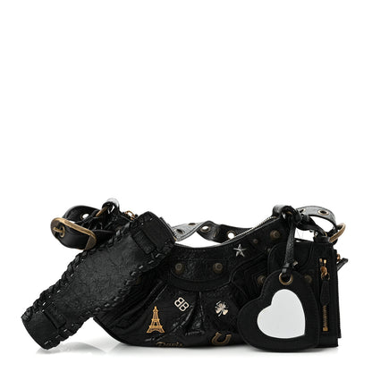 Balenciaga Agneau Arena Pin Embellished Le Cagole Shoulder Bag XS Black 1 of 10