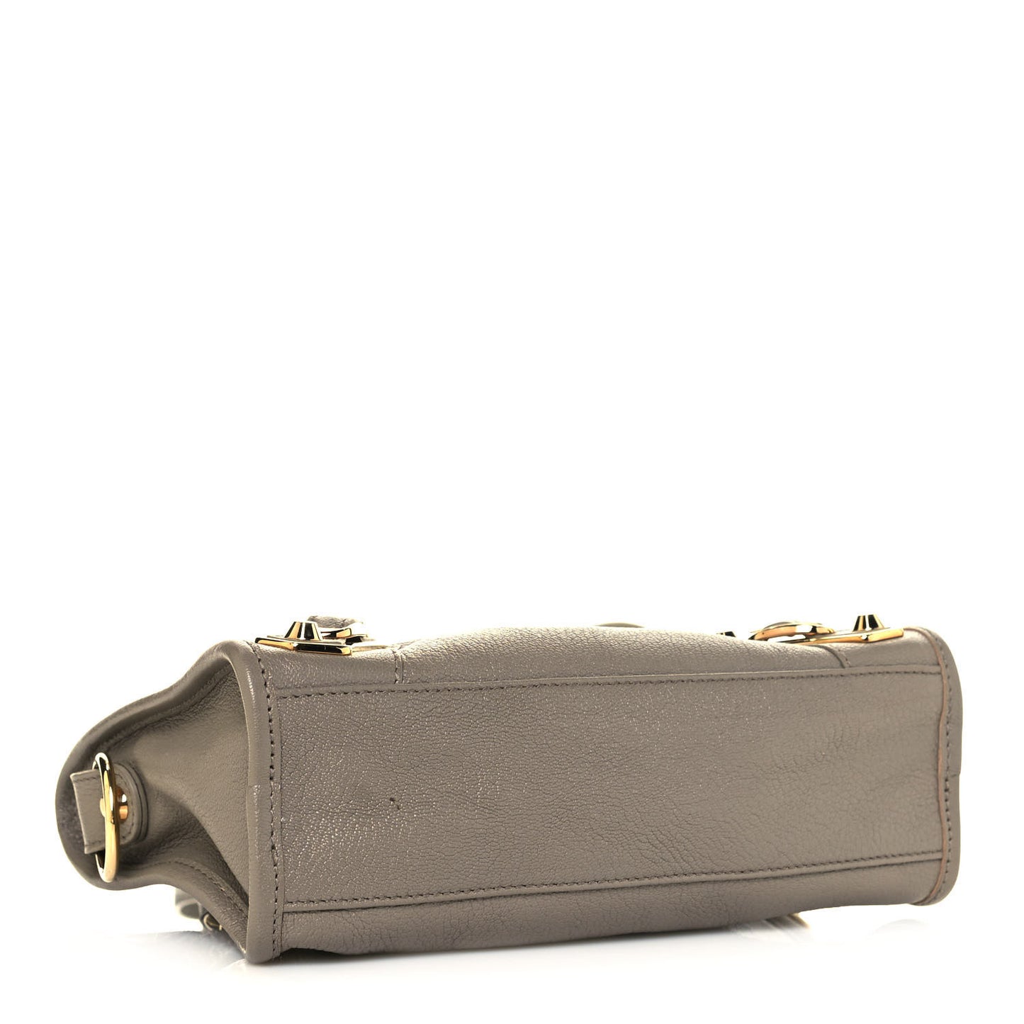 Chevre Gold Metallic Edge Hardware Mini City Gris Taupe