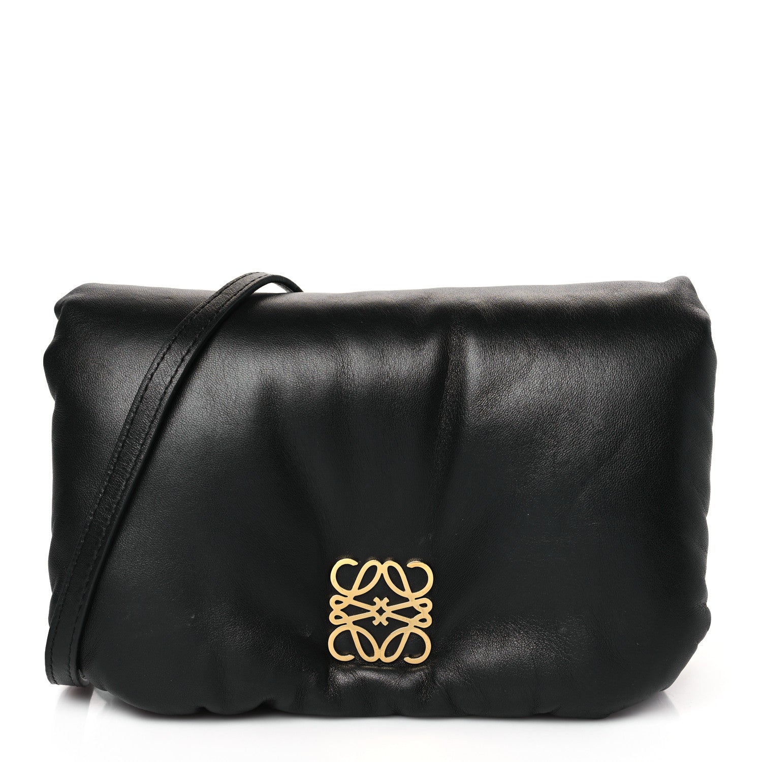 Loewe Shiny Nappa Lambskin Mini Goya Puffer Bag Black 1 of 8