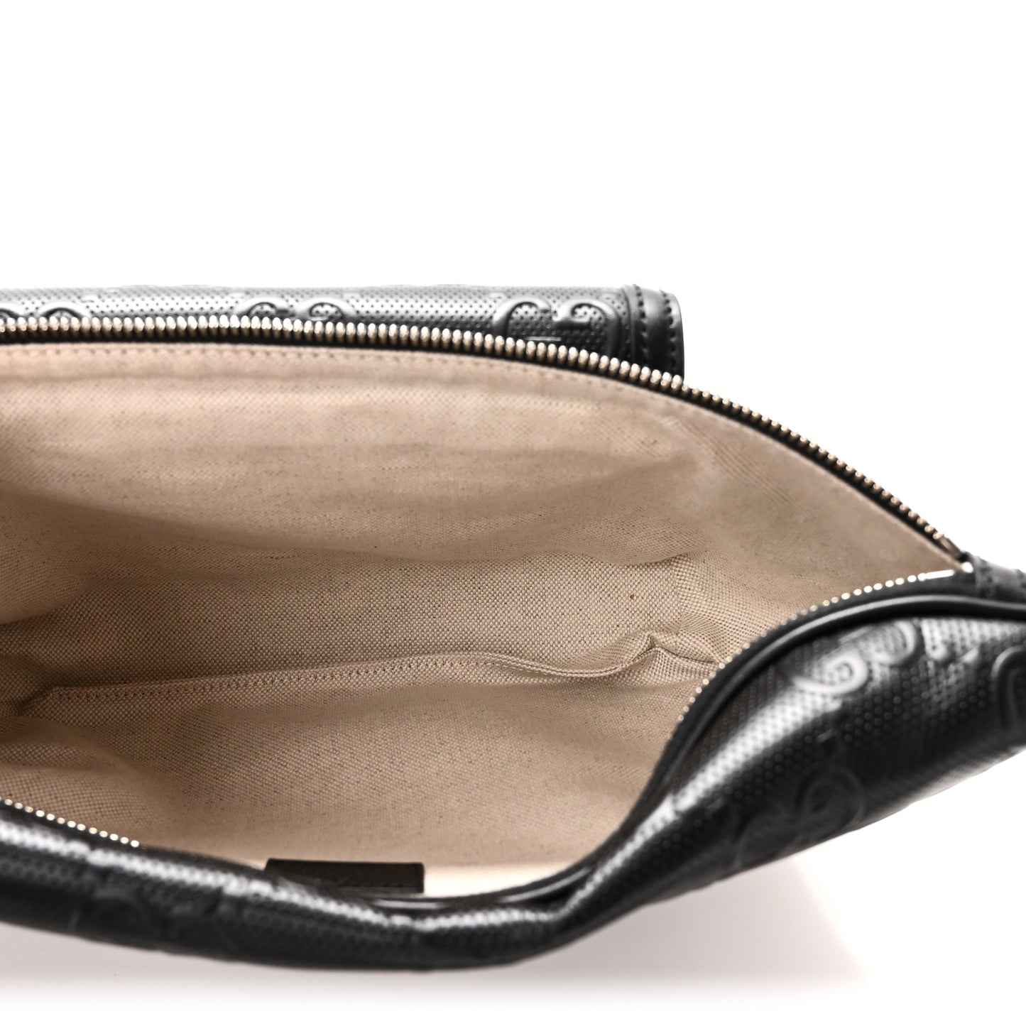 Calfskin GG Tennis Embossed Pocket Belt Bag Black