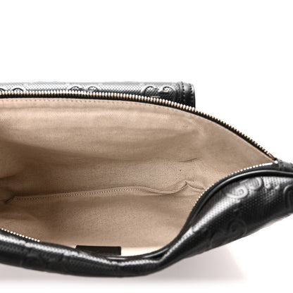 Gucci Calfskin GG Tennis Embossed Pocket Belt Bag Black 5 of 10