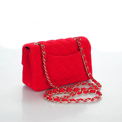 Chanel Velvet Quilted Mini Rectangular Flap Red 3 of 7