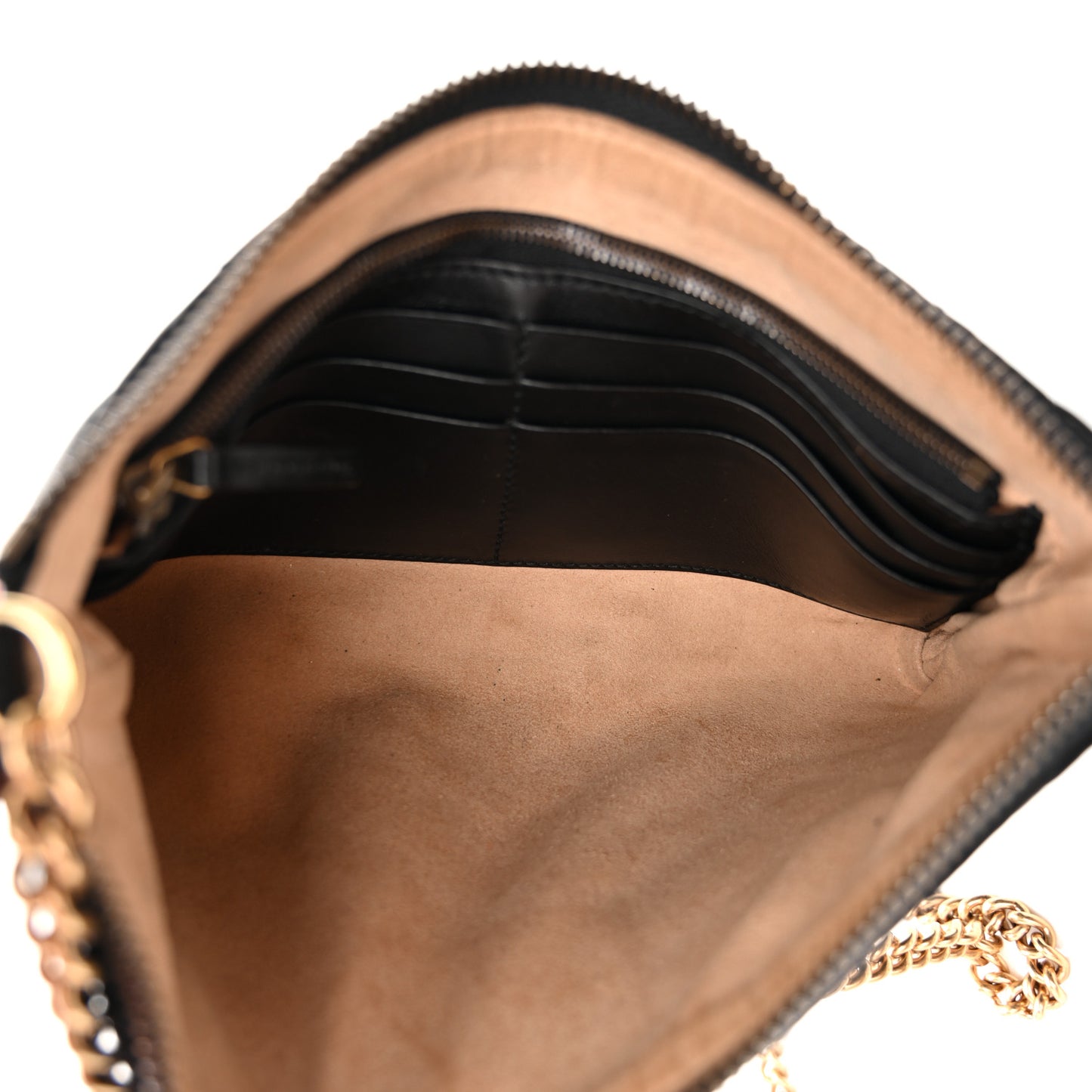 Calfskin Matelasse Mini GG Marmont Chain Bag Black