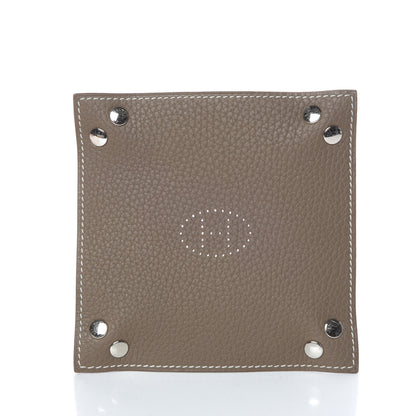 Hermes Taurillon Clemence Mises et Relances Change Tray Etoupe 6 of 8