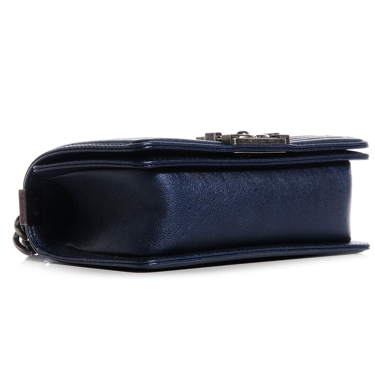 Calfskin Quilted Small Boy Flap Blue