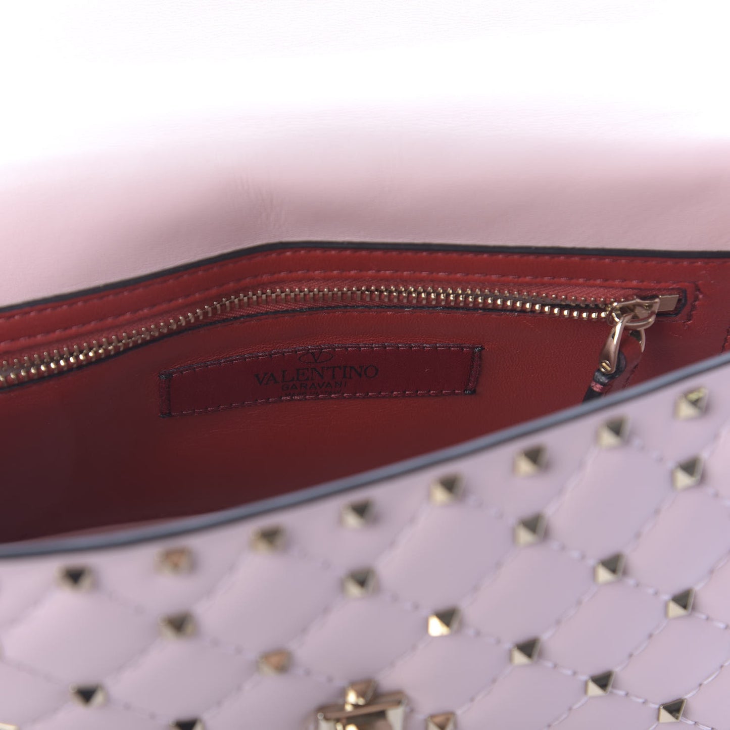 Nappa Medium Rockstud Spike Shoulder Bag Water Rose