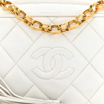 Chanel Lambskin Quilted Tassel Camera Bag White 10 of 12