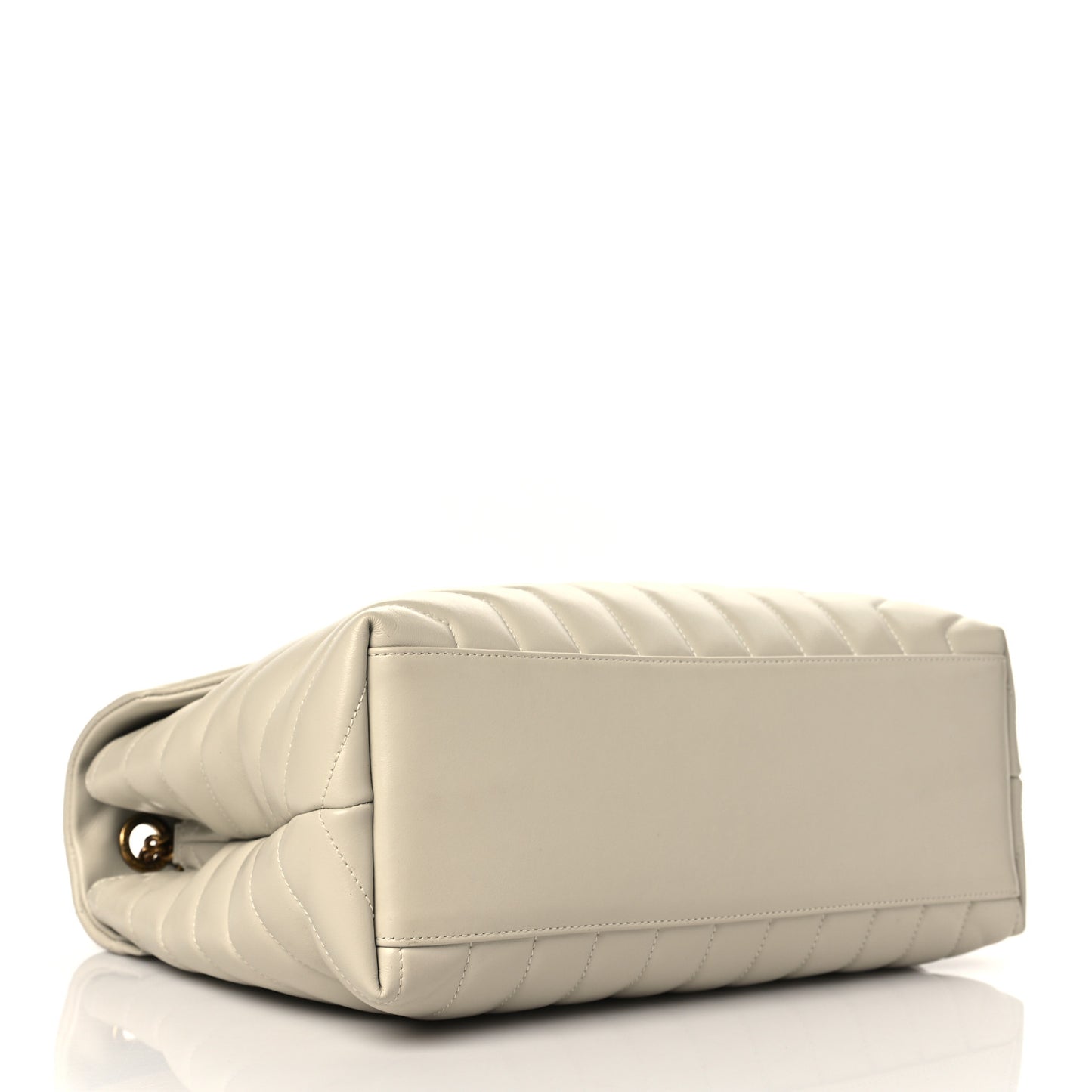 Calfskin Y Quilted Monogram Medium Loulou Chain Satchel Blanc Vintage