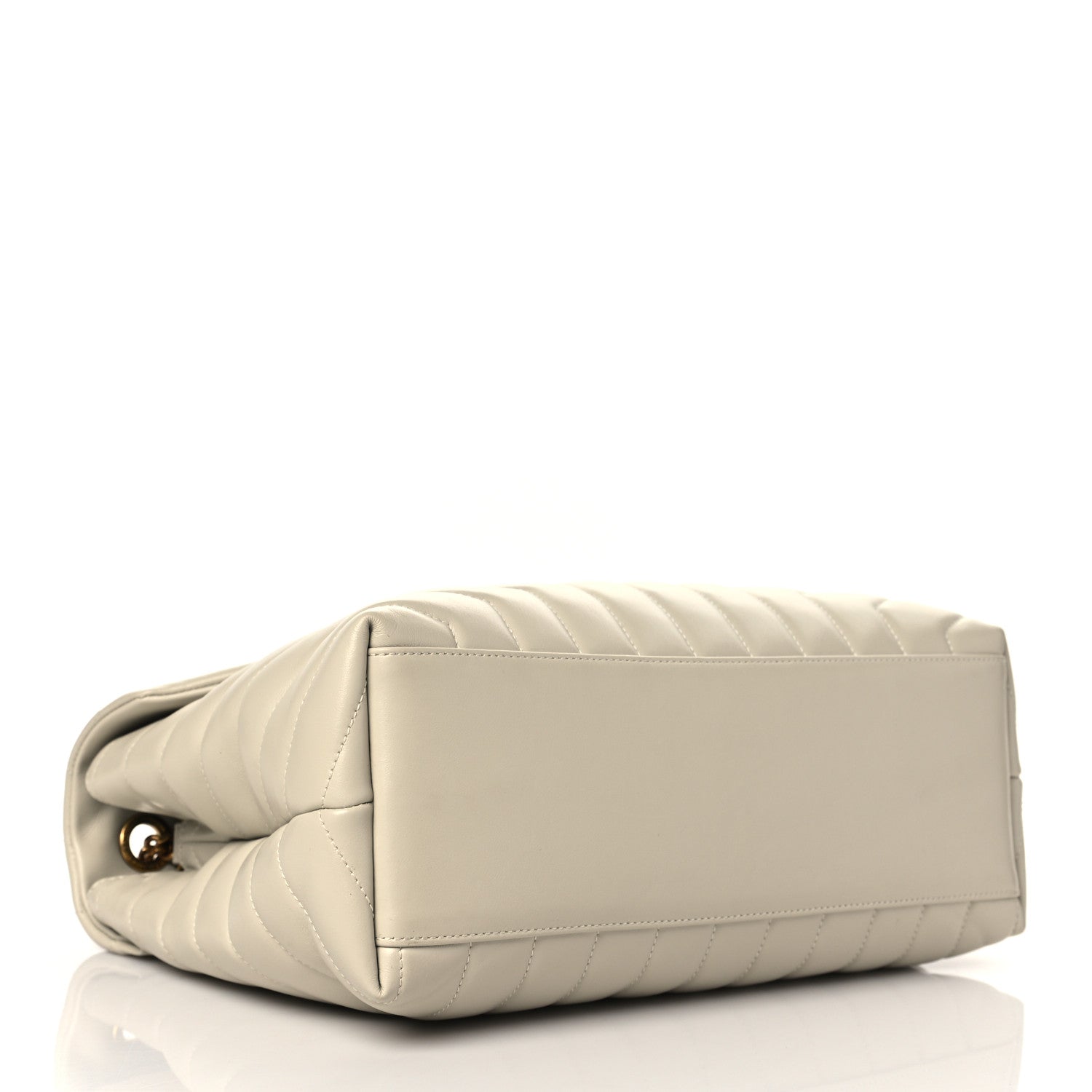 Saint Laurent Calfskin Y Quilted Monogram Medium Loulou Chain Satchel Blanc Vintage 4 of 10