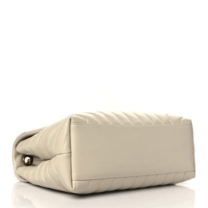 Saint Laurent Calfskin Y Quilted Monogram Medium Loulou Chain Satchel Blanc Vintage 4 of 10