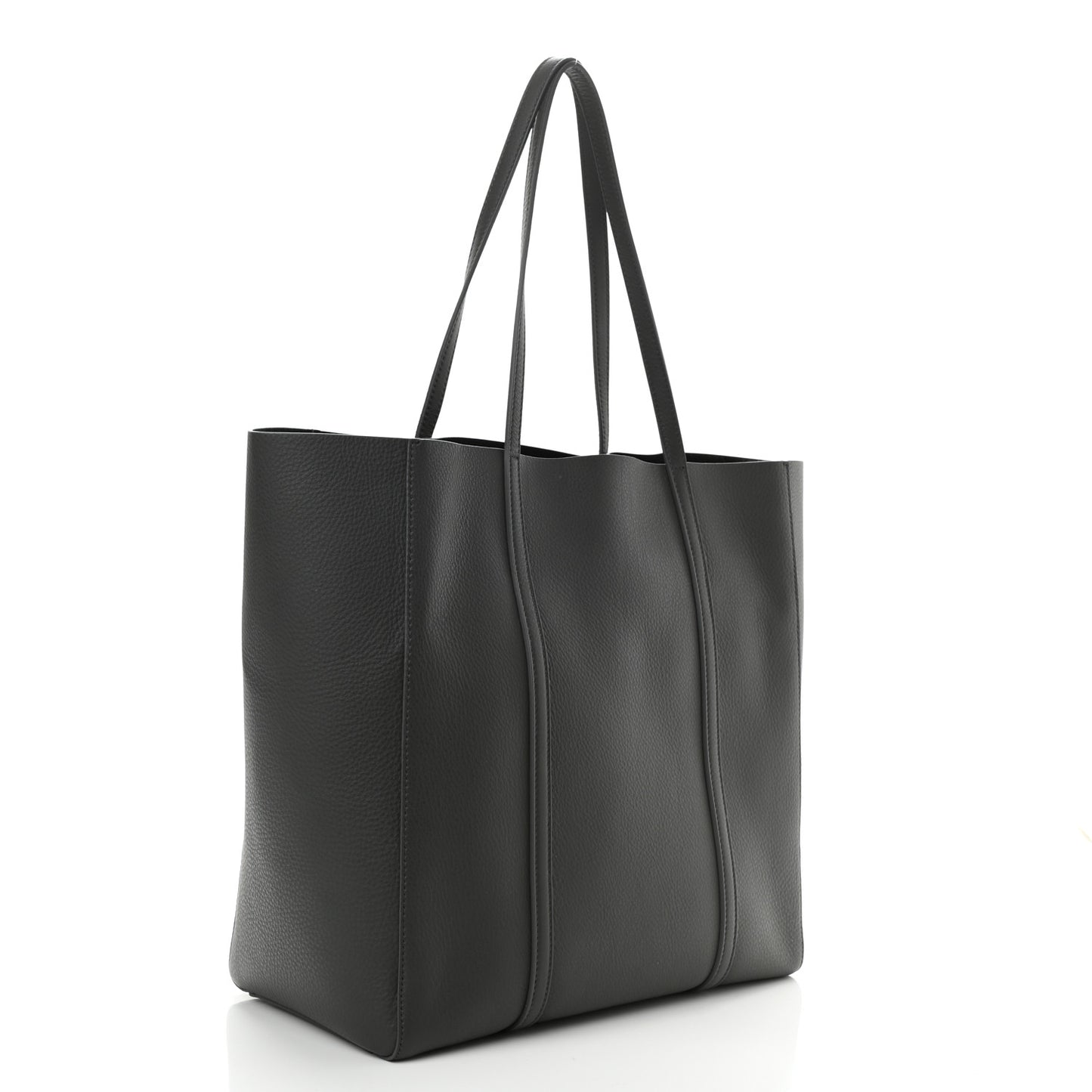 Calfskin Logo Small Everyday Tote Dark Grey White