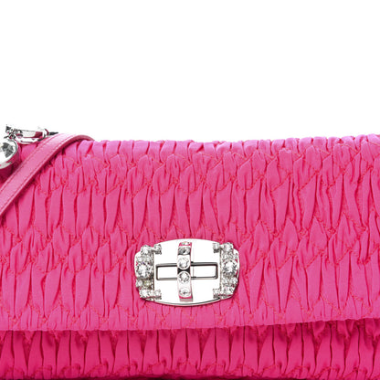 Miu Miu Faille Matelasse Crystal Flap Clutch Pink 10 of 10