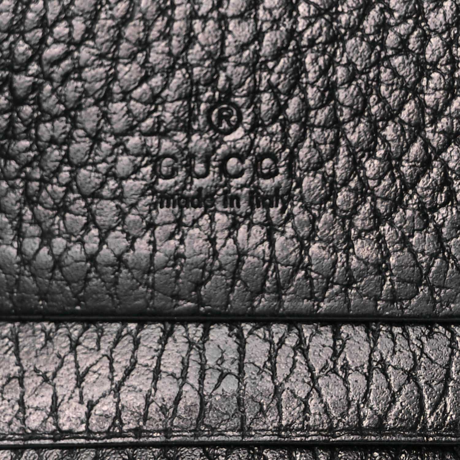 Gucci Pebbled Calfskin GG Marmont Card Case Black 7 of 9