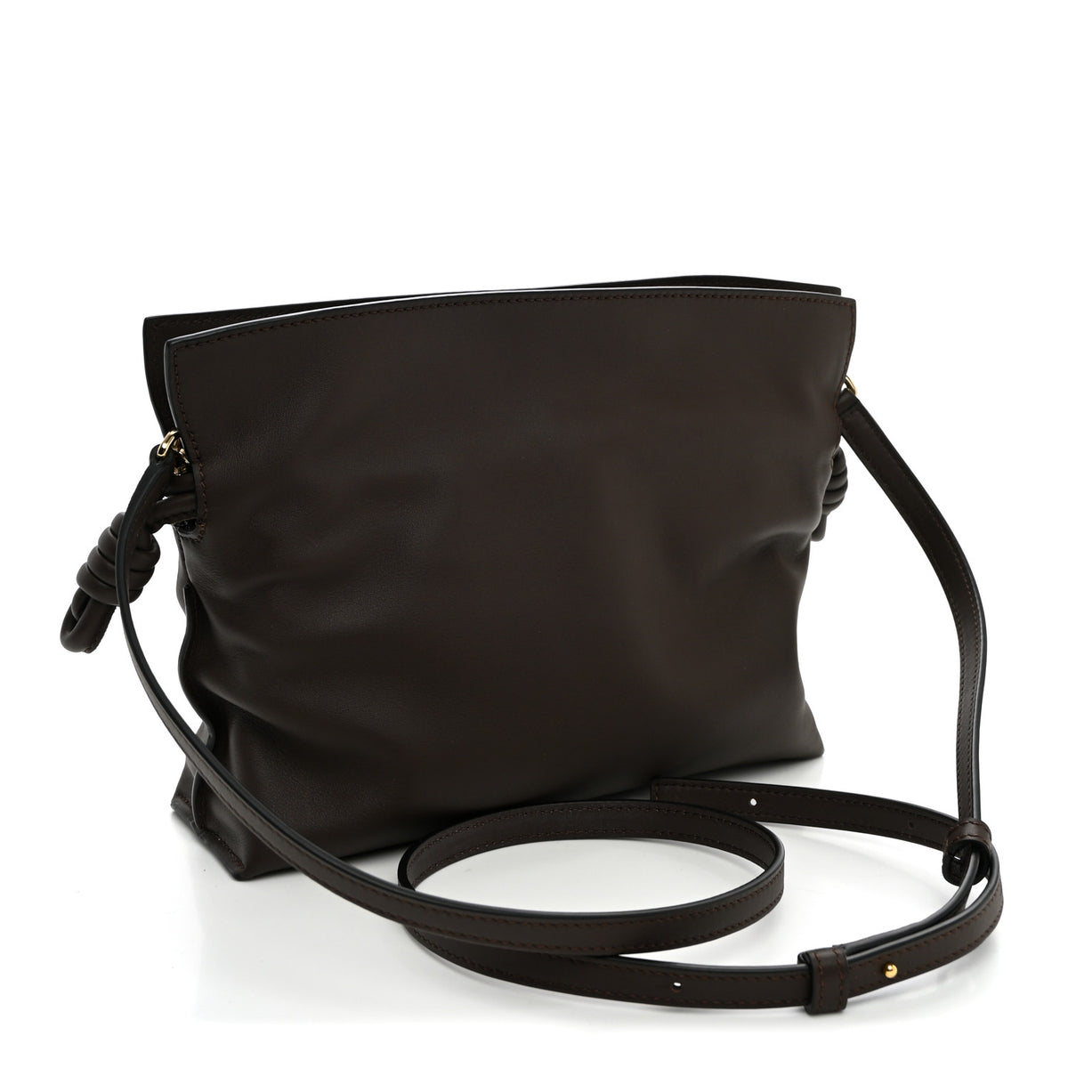 Loewe Calfskin Mini Flamenco Knot Clutch  Chocolate 3 of 9