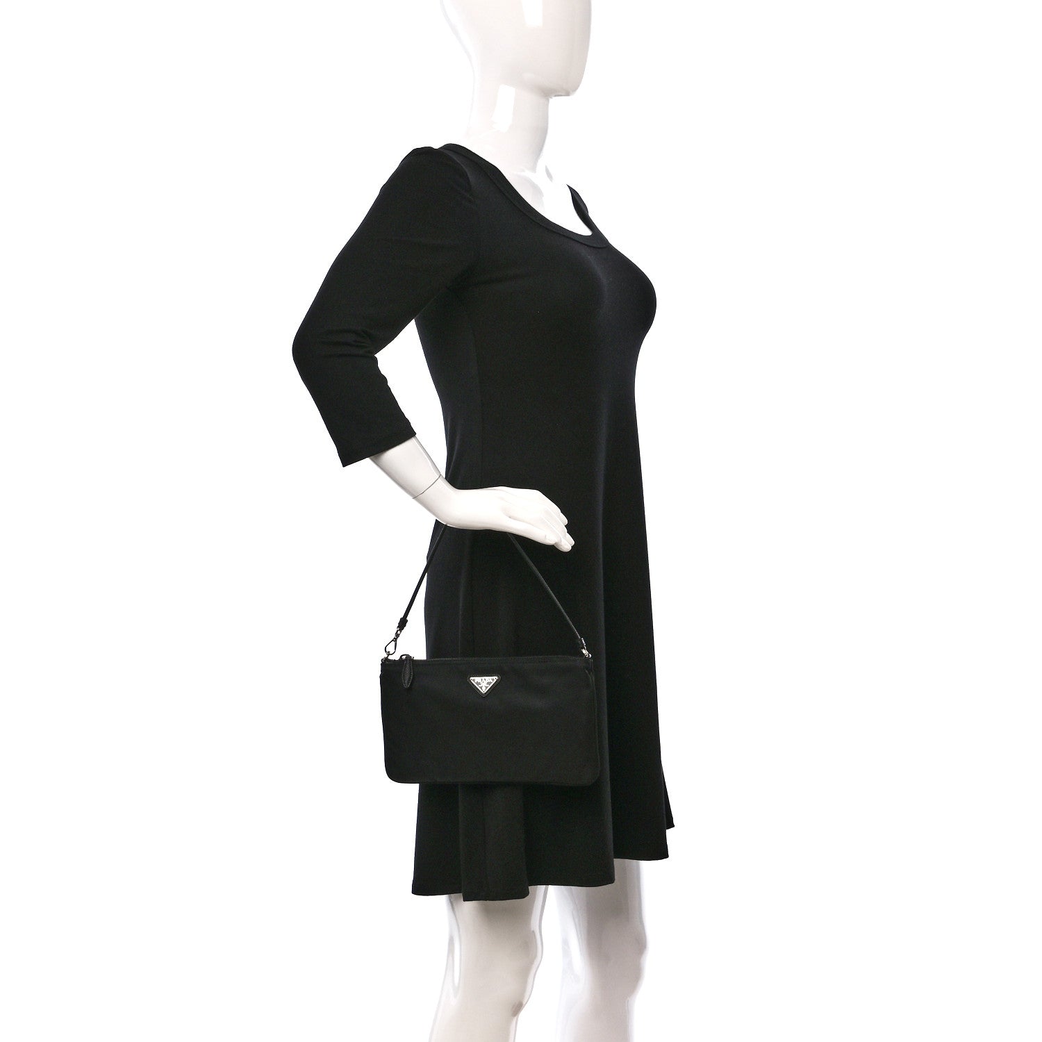 Prada Re-Nylon Vela Pouch Black 2 of 7