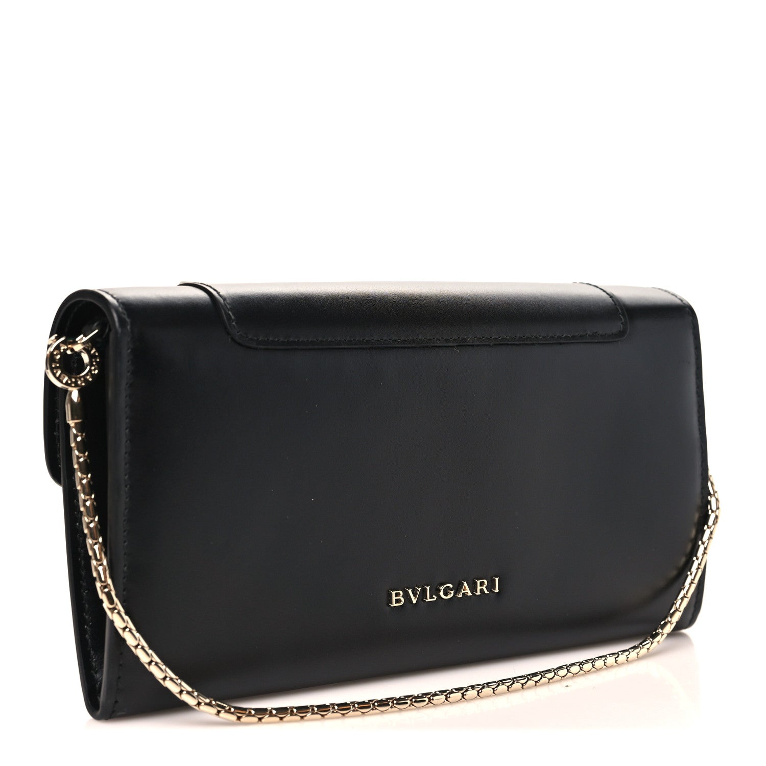 Bulgari Calfskin Serpenti Forever Chain Wallet Black 3 of 11