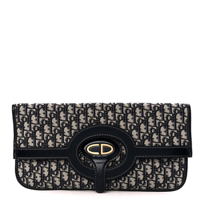 Christian Dior Oblique Fold Over Clutch Blue 1 of 10