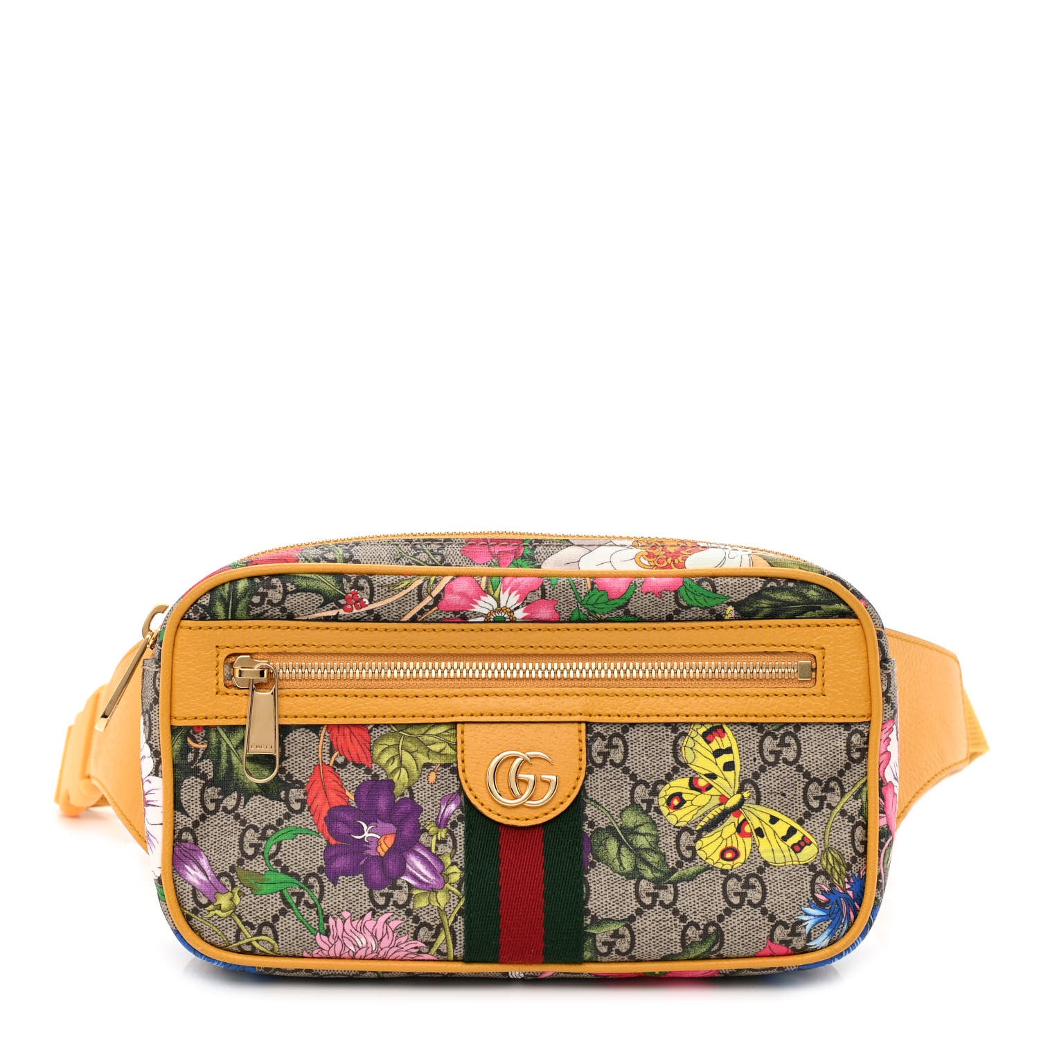 Gucci GG Supreme Monogram Flora Medium Ophidia Belt Bag Beige Multicolor Crop 1 of 11