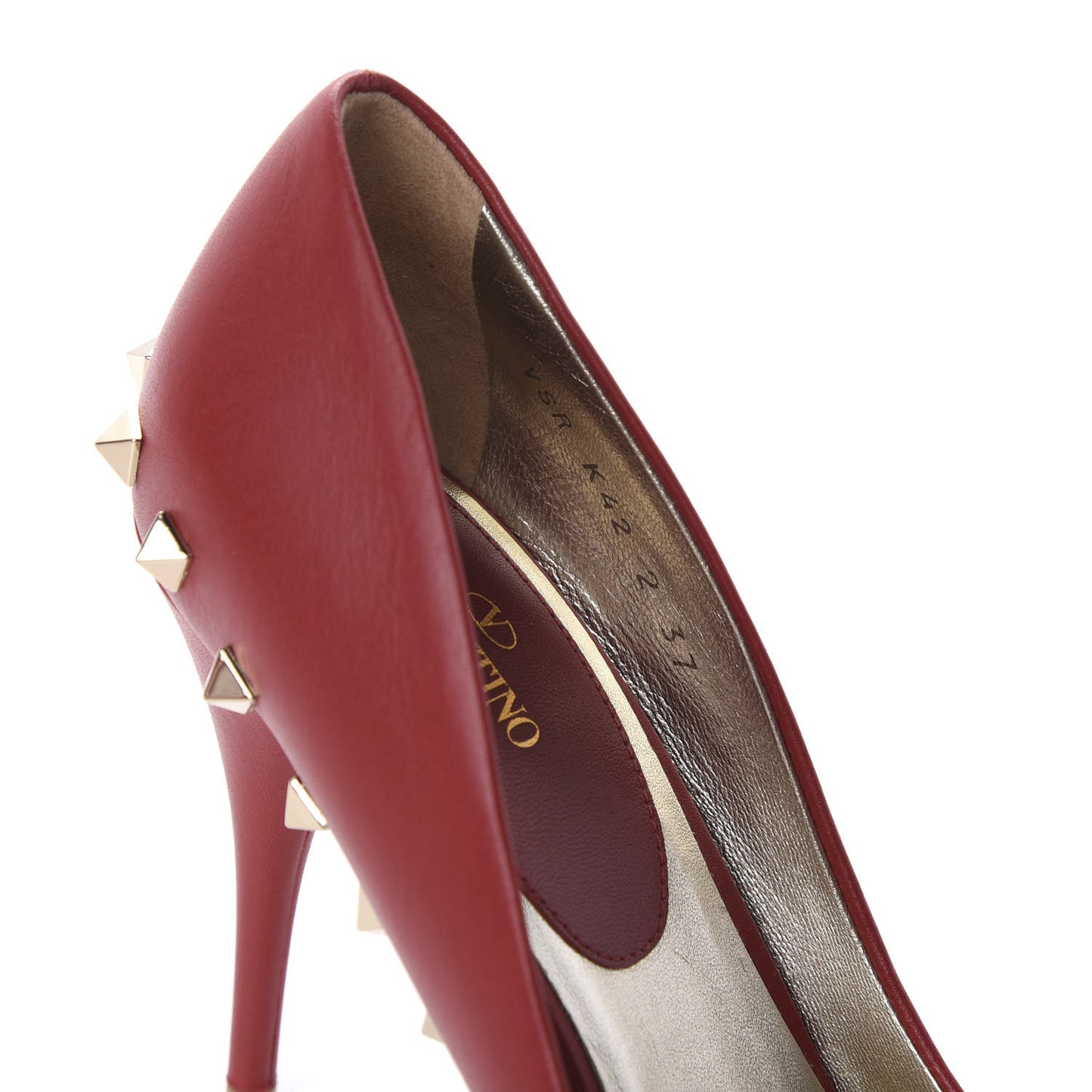 Nappa Rockstud Jaw Stud 100mm Pumps 37 Rosso Valentino
