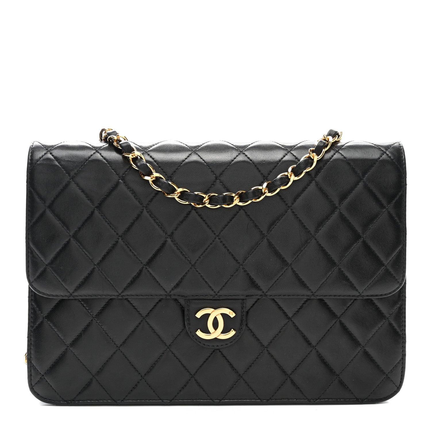 Chanel Lambskin Quilted Medium Single Flap Black 1 of 11