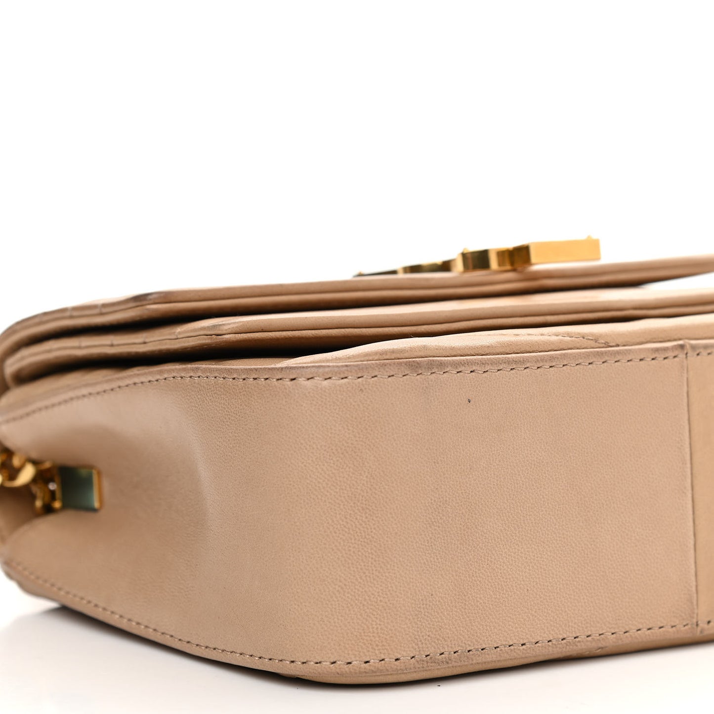 Lambskin Matelasse Chevron Monogram Small Sulpice Bag Sable Beige