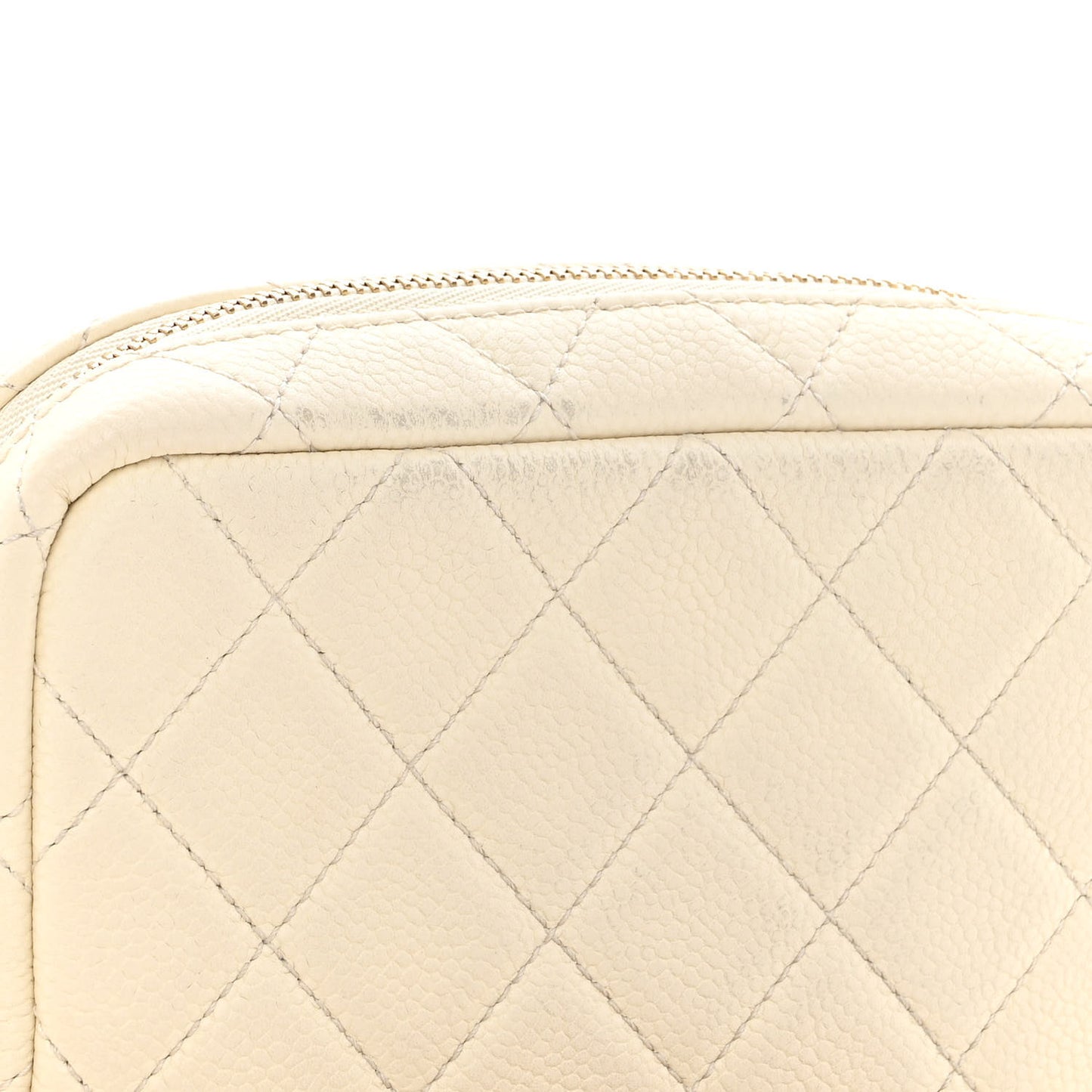 Caviar Quilted Mini Coco Tassel Camera Case White