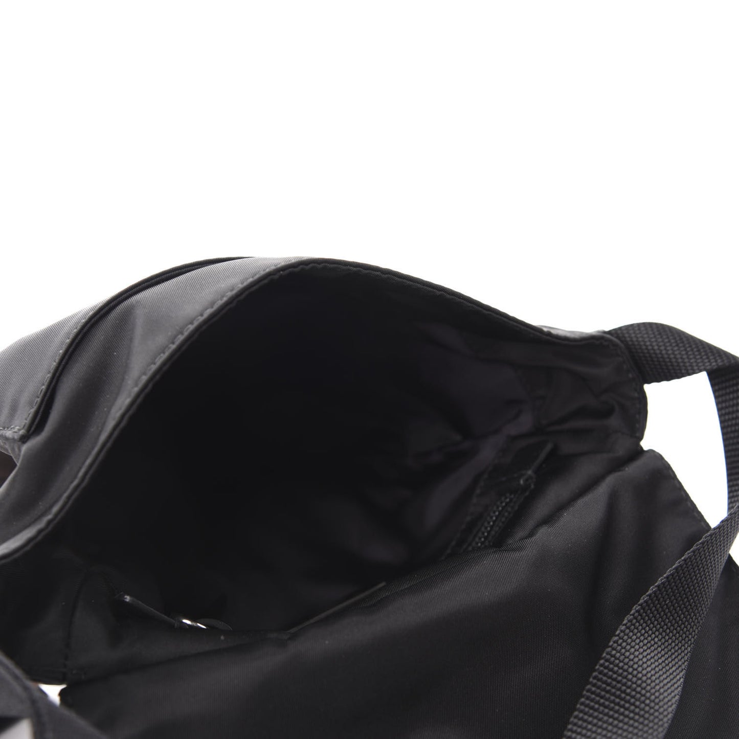 Tessuto Nylon Saffiano Racing Logo Flat Messenger Bag Black